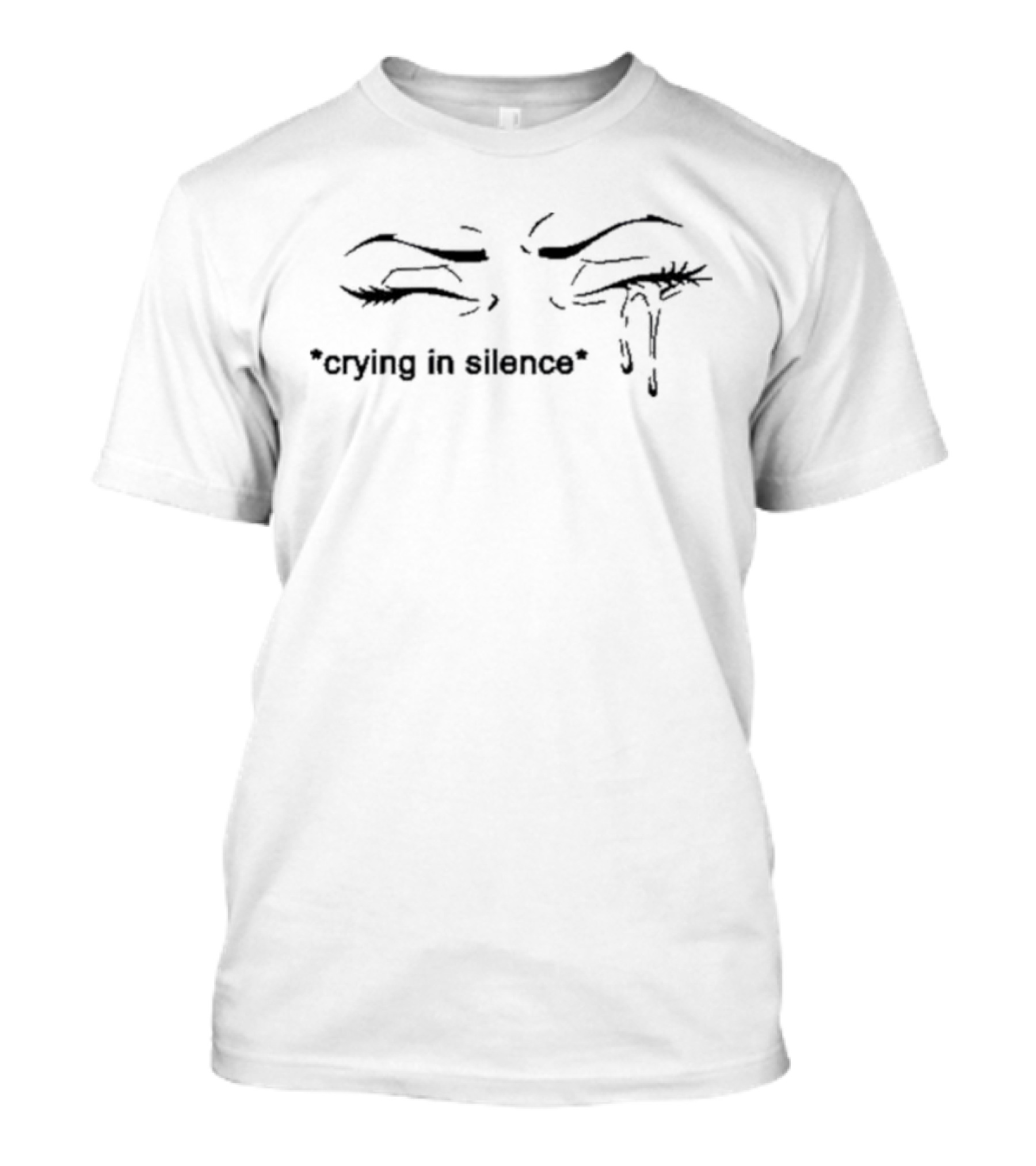 Thephantasy Crying In Silence With Tears And Closed Eyes T-Shirt