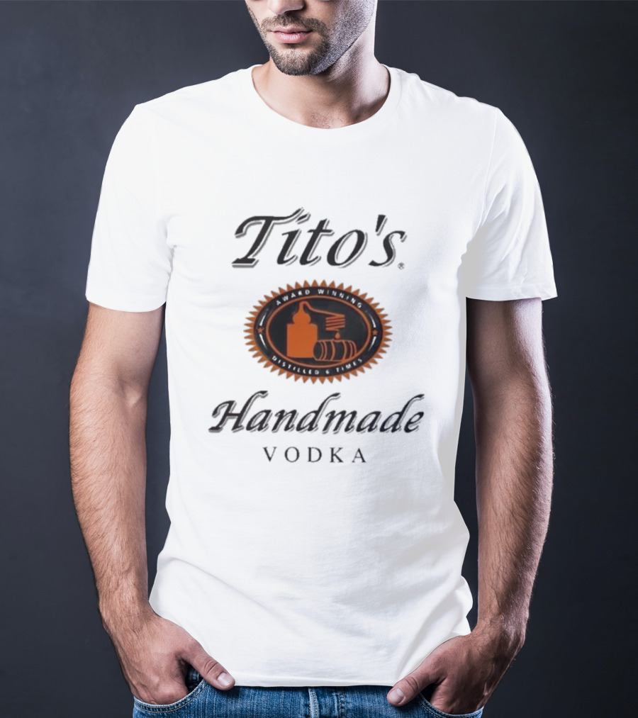Tito's Handmade Vodka Austin Texas Distillers Label T-Shirt