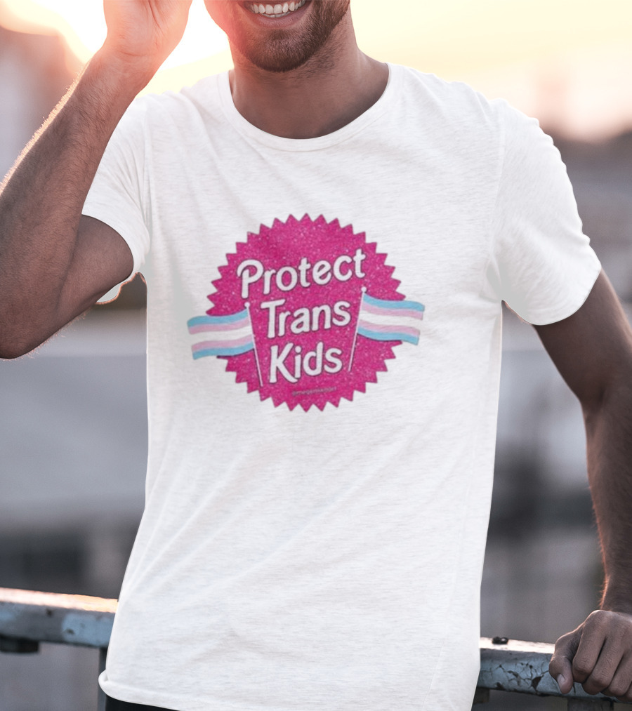 Protect Trans Kids Megamikoart Transgender Flag Pride T-Shirt