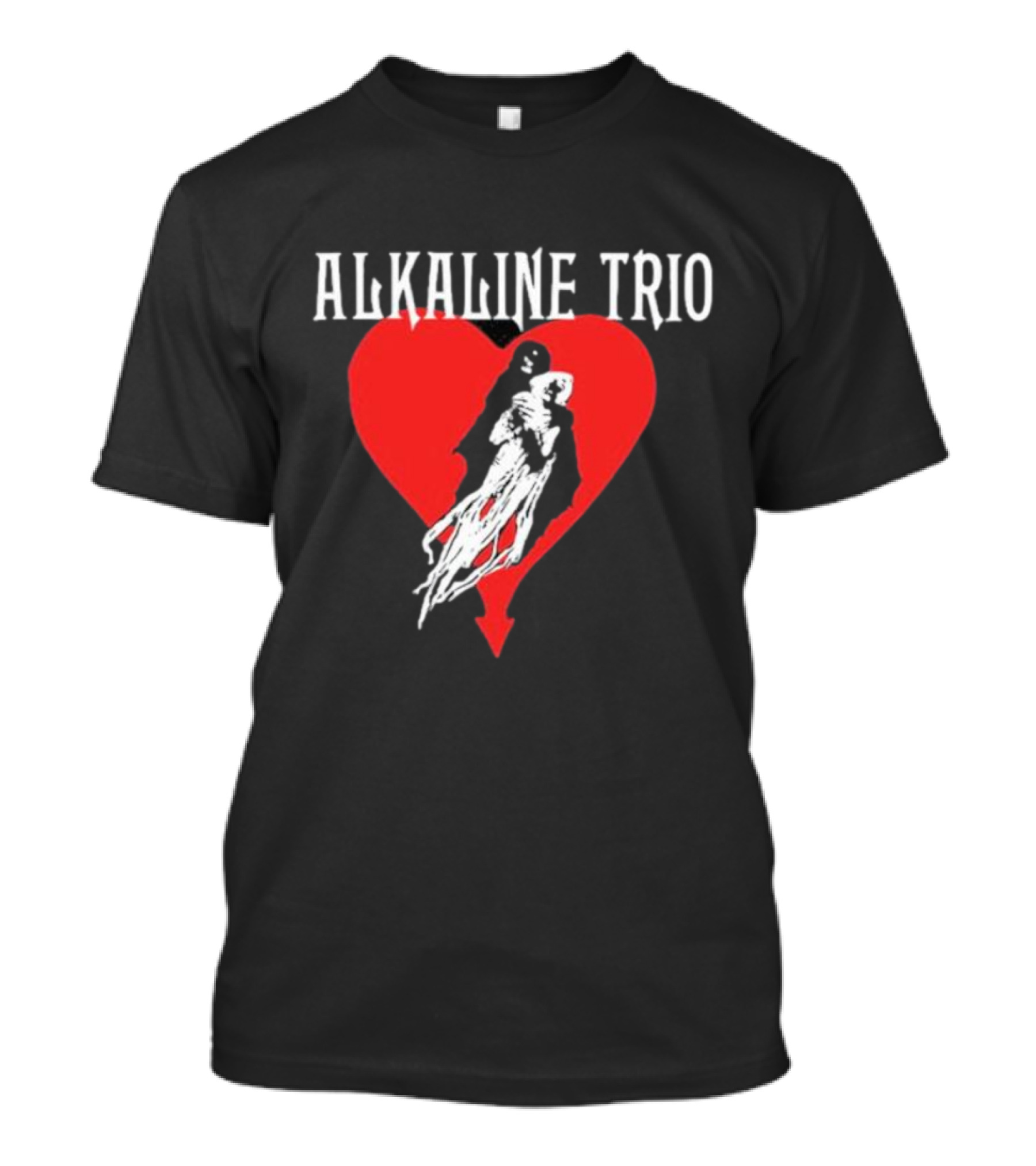 Alkaline Trio Heart Swept Cloaked Figure And Red Heart T-Shirt
