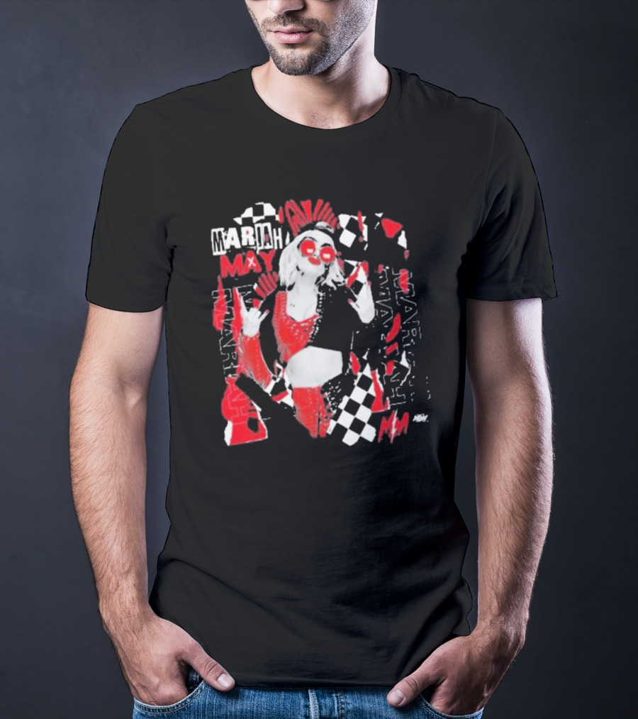 Mariah May All Elite Wrestling Checkerboard Red And Black T-Shirt