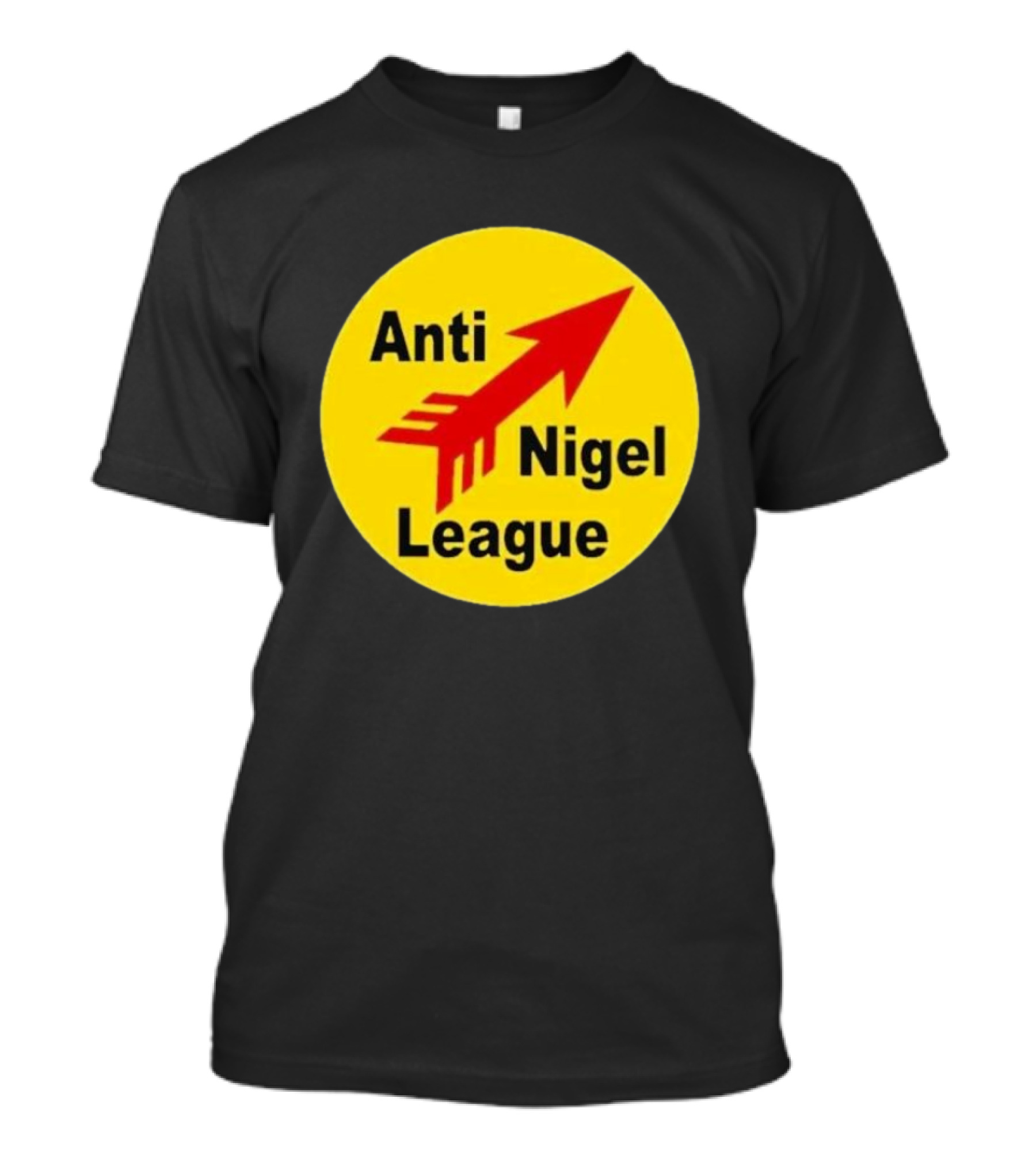 Anti Nigel League Red Arrow Emblem Yellow Circle T-Shirt