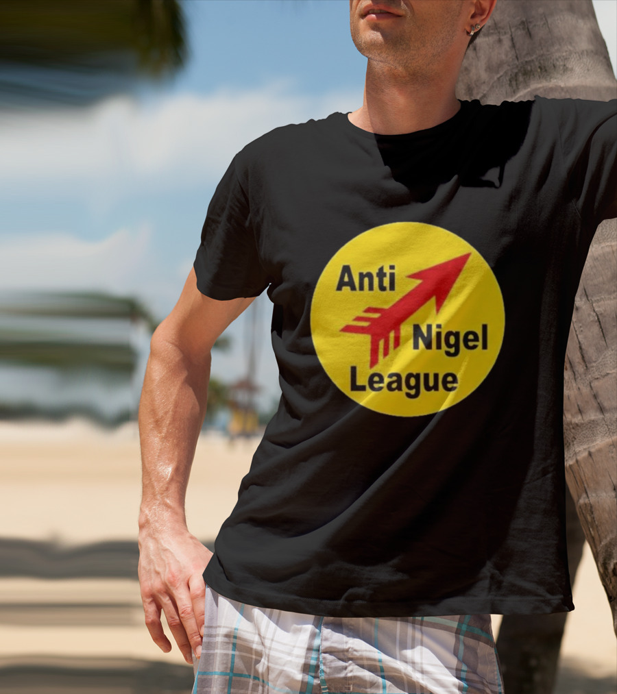 Anti Nigel League Red Arrow Emblem Yellow Circle T-Shirt