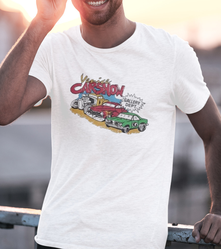 Venice Car Show Gallery Dept Vintage Cars Racing T-Shirt