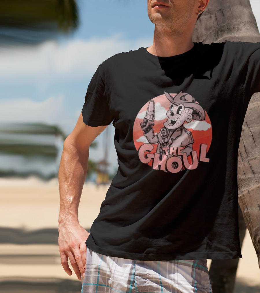 The Ghoul Rubber Hose Style Cowboy Character With Gun In Hand T-Shirt