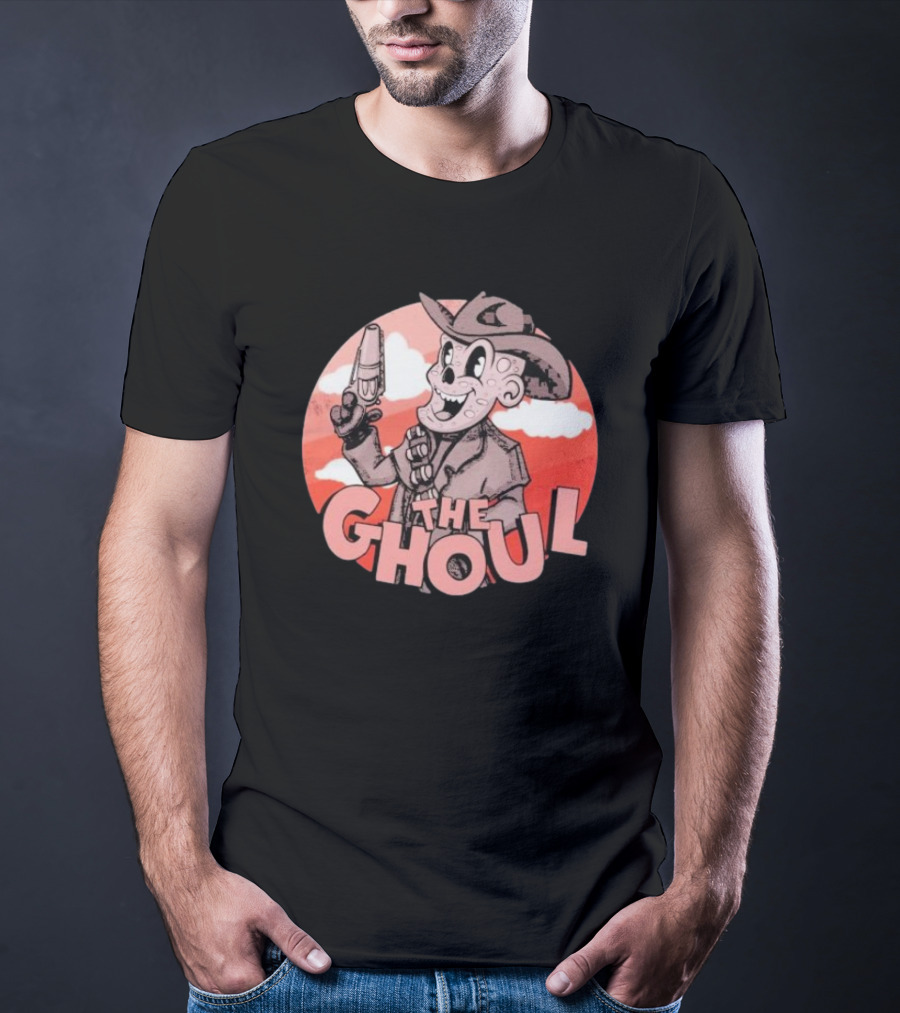 The Ghoul Rubber Hose Style Cowboy Character With Gun In Hand T-Shirt