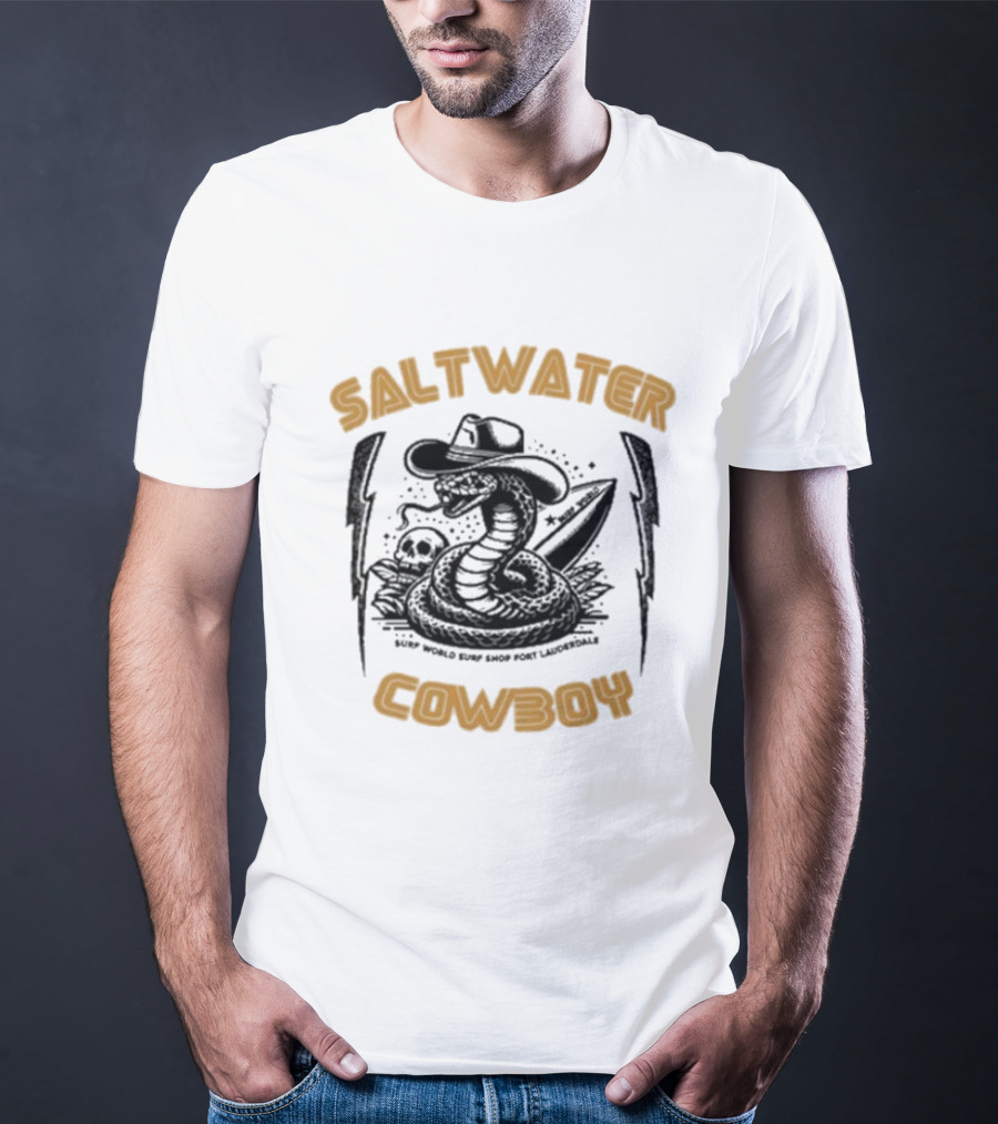 Saltwater Cowboy Surf World Surf Shop Fort Lauderdale T-Shirt