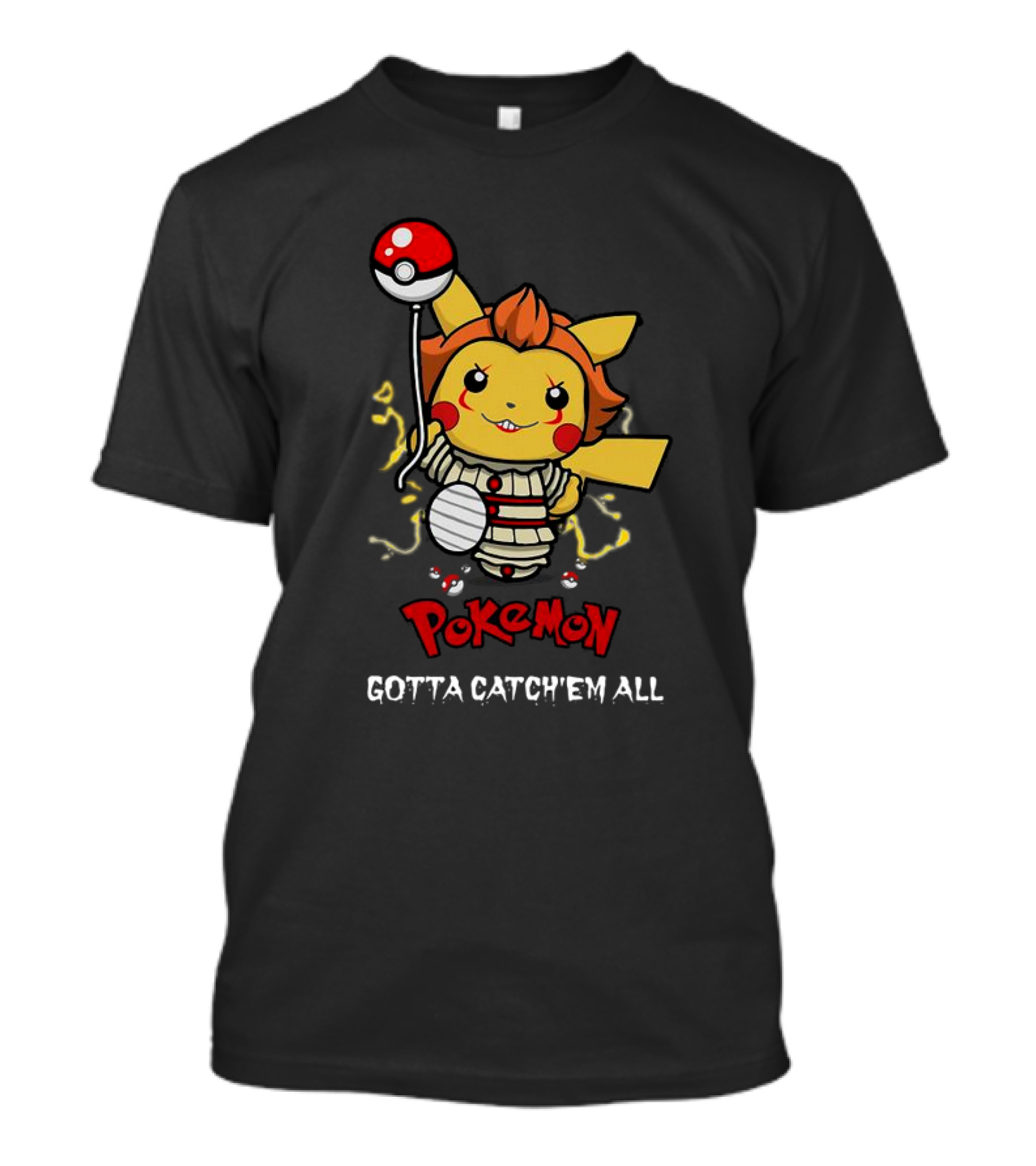 Pikachu Pennywise Pokemon Gotta Catch'em All Balloon Mashup T-Shirt