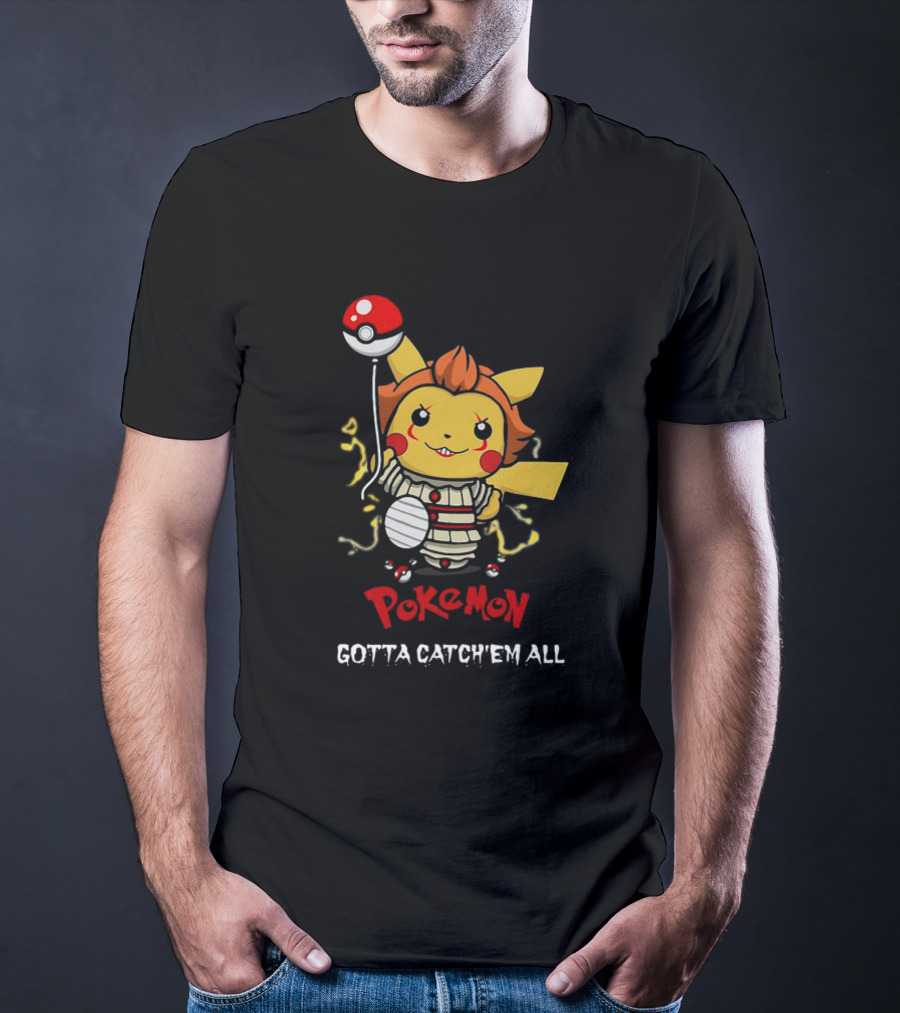Pikachu Pennywise Pokemon Gotta Catch'em All Balloon Mashup T-Shirt
