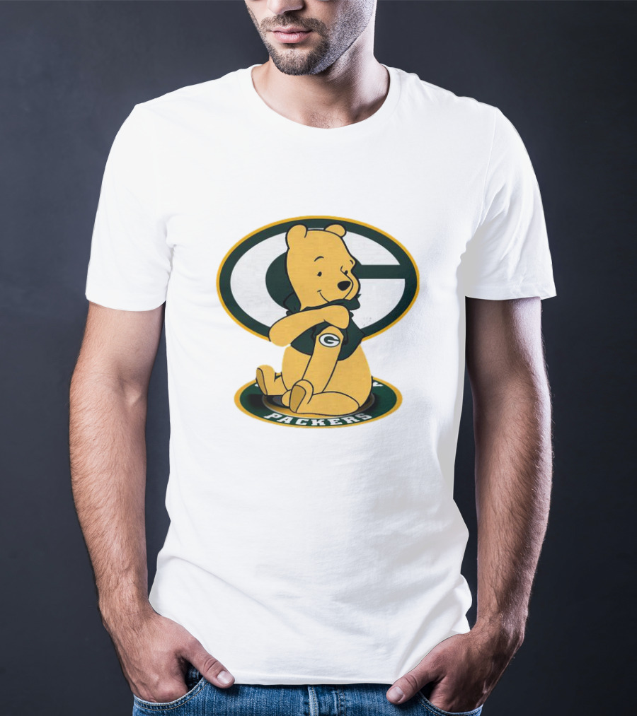 Pooh Green Bay Packers Logo Tattoo T-Shirt