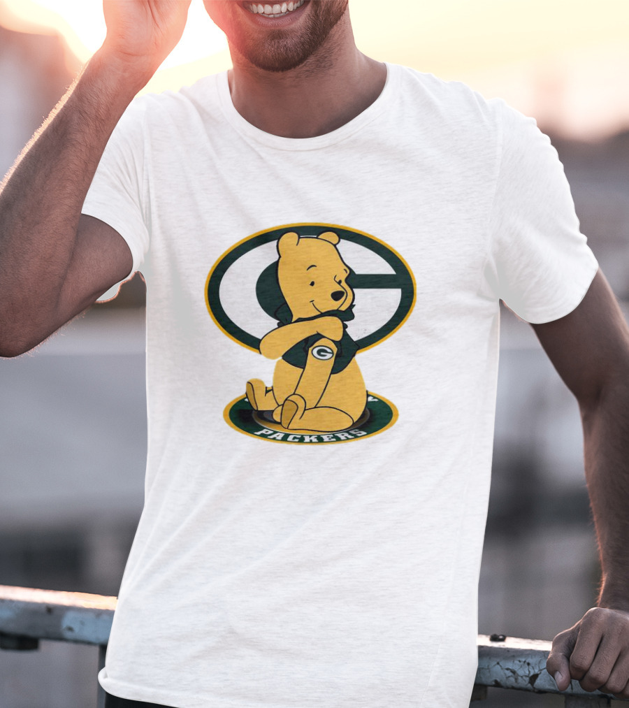Pooh Green Bay Packers Logo Tattoo T-Shirt
