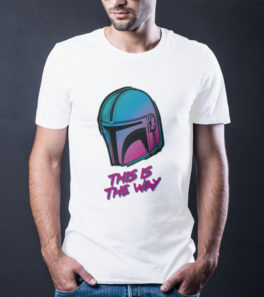 Star Wars The Mandalorian Helmet This Is The Way Neon T-Shirt