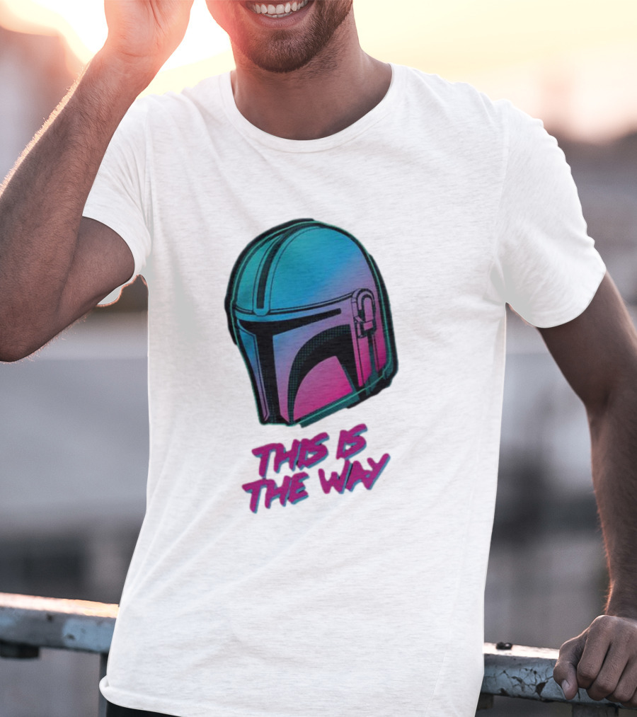 Star Wars The Mandalorian Helmet This Is The Way Neon T-Shirt