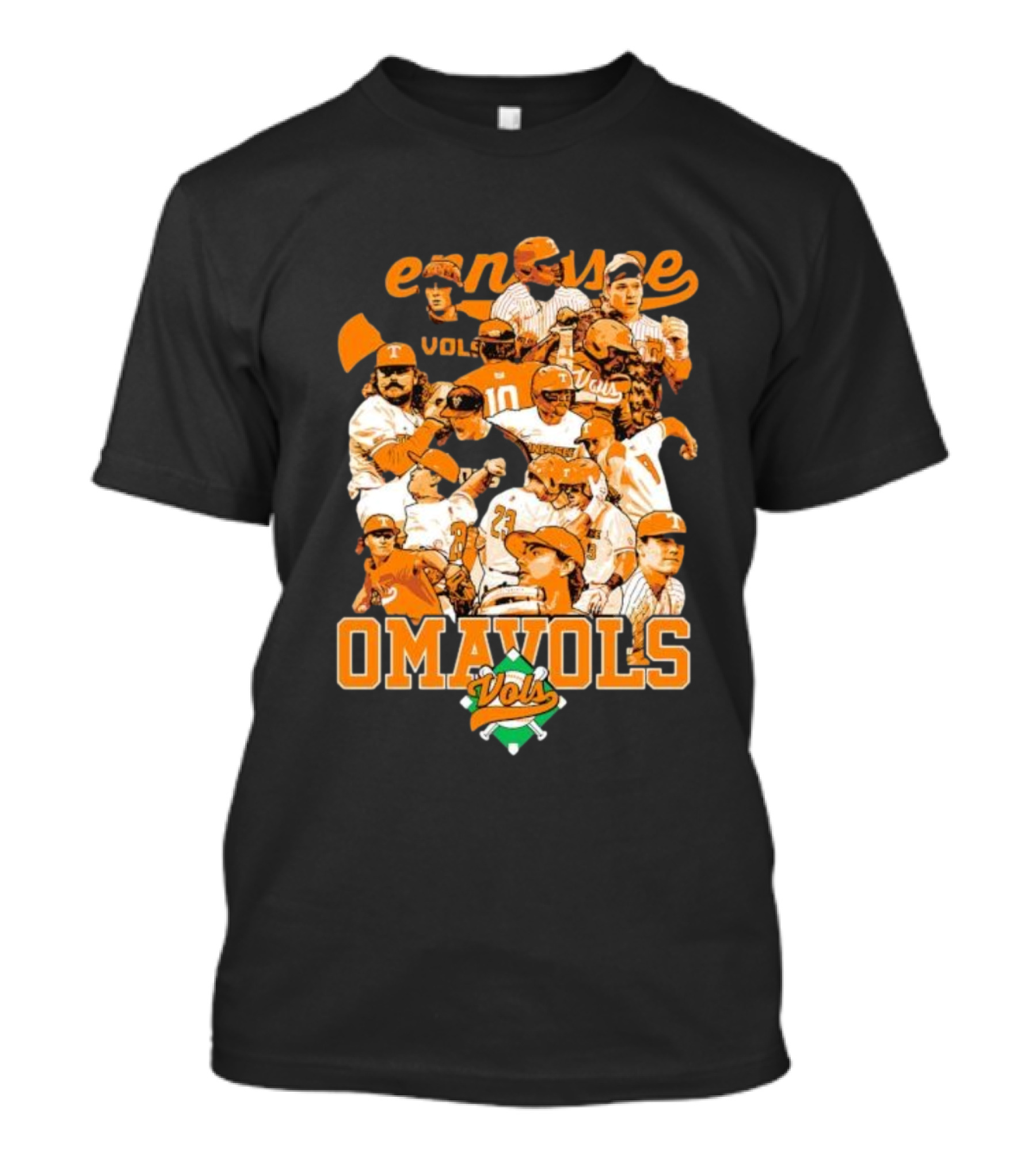Tennessee Volunteers Omavols Baseball Players Collage T-Shirt