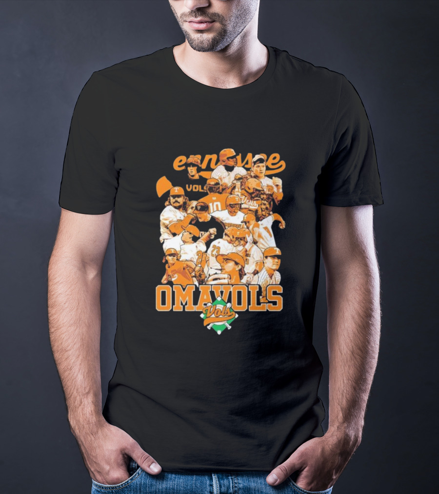 Tennessee Volunteers Omavols Baseball Players Collage T-Shirt