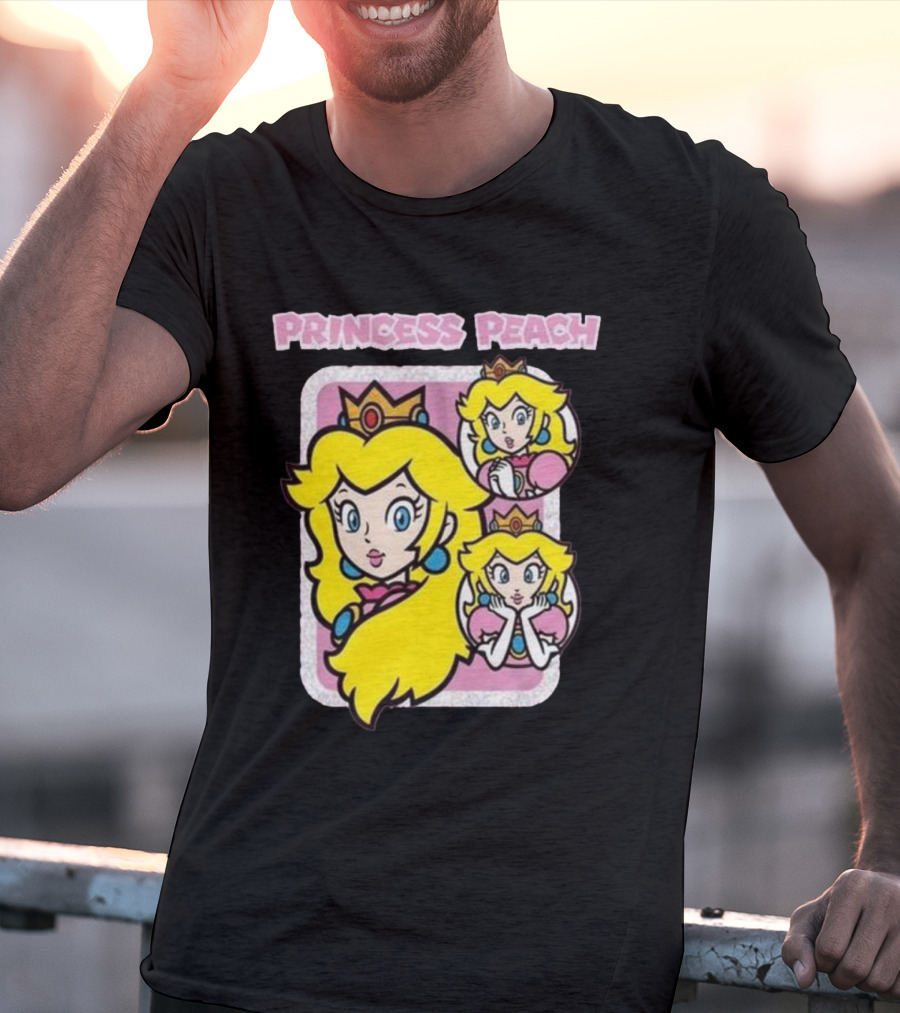Princess Peach Glitter Super Mario T-Shirt