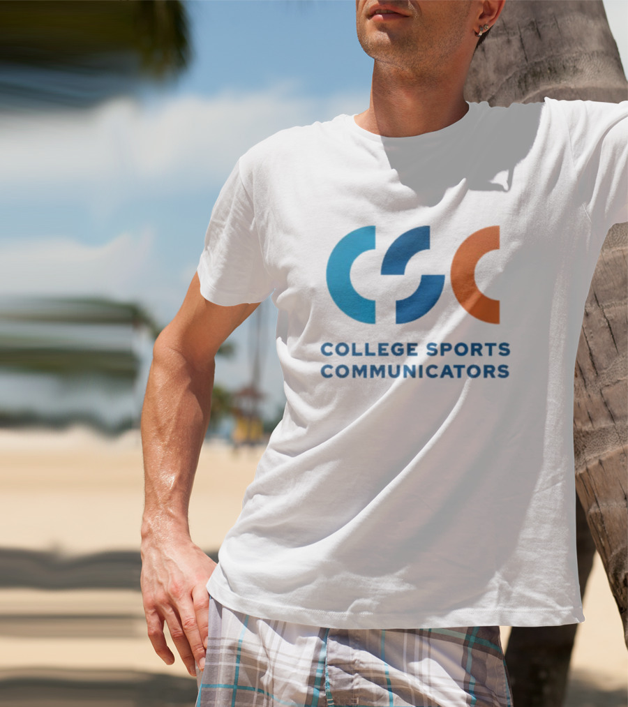 CSC College Sports Communicators Blue Orange T-Shirt