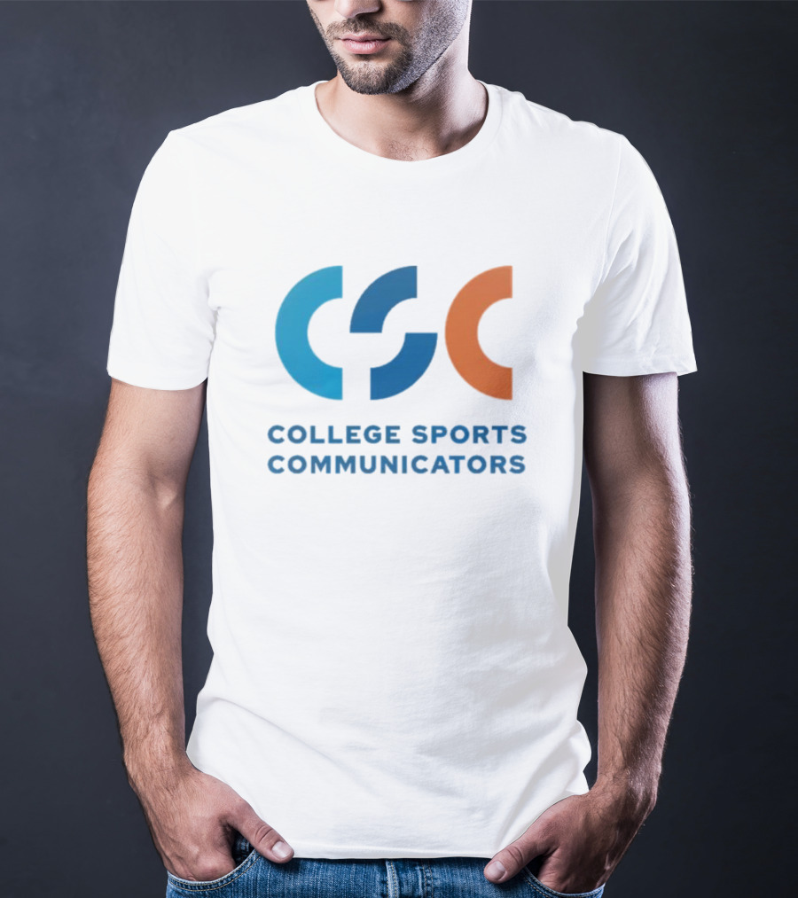 CSC College Sports Communicators Blue Orange T-Shirt