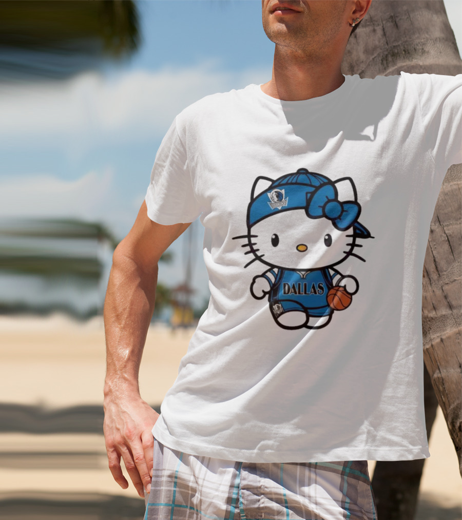 Dallas Mavericks Hello Kitty Basketball Team Spirit T-Shirt
