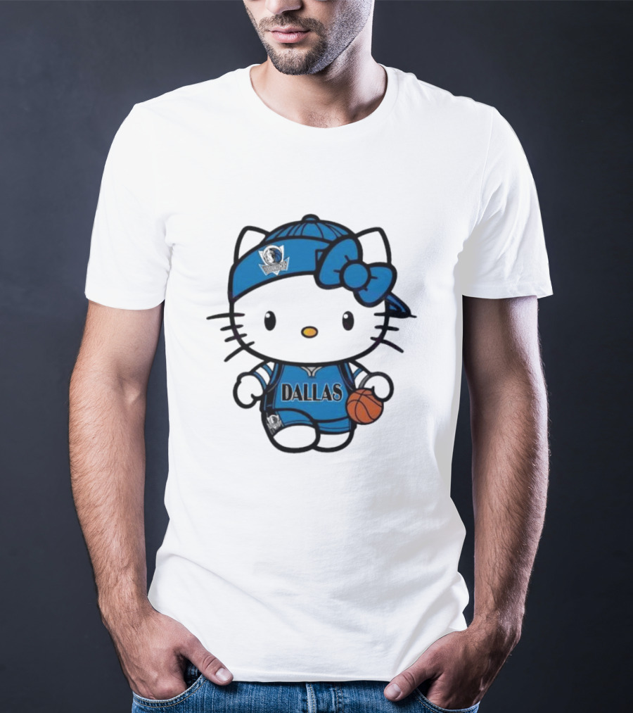 Dallas Mavericks Hello Kitty Basketball Team Spirit T-Shirt