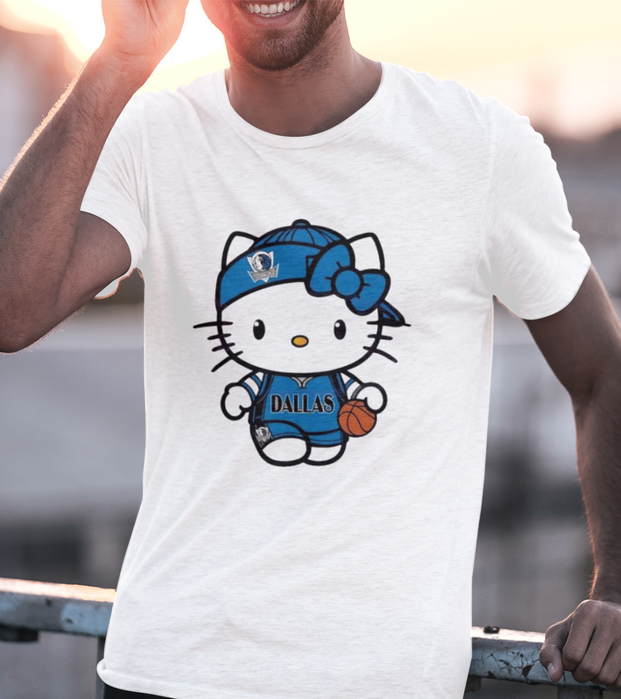 Dallas Mavericks Hello Kitty Basketball Team Spirit T-Shirt