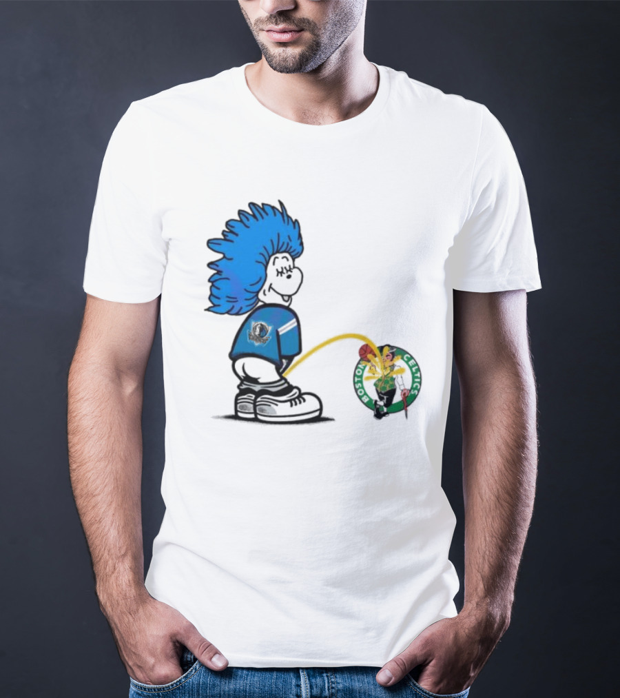 Dr Seuss Thing One Dallas Mavericks Urine On Boston Celtics T-Shirt