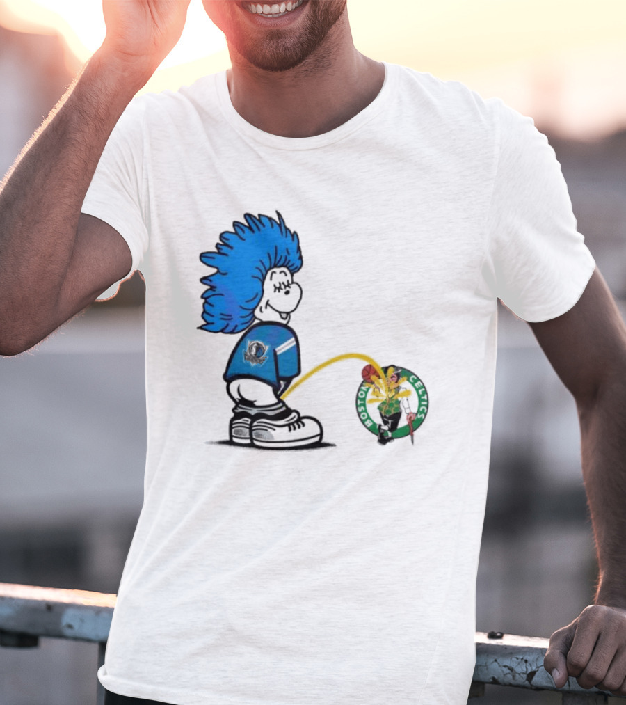 Dr Seuss Thing One Dallas Mavericks Urine On Boston Celtics T-Shirt