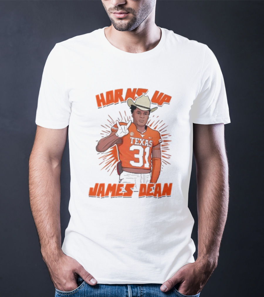 Horns Up Texas 31 Cowboy James Dean T-Shirt