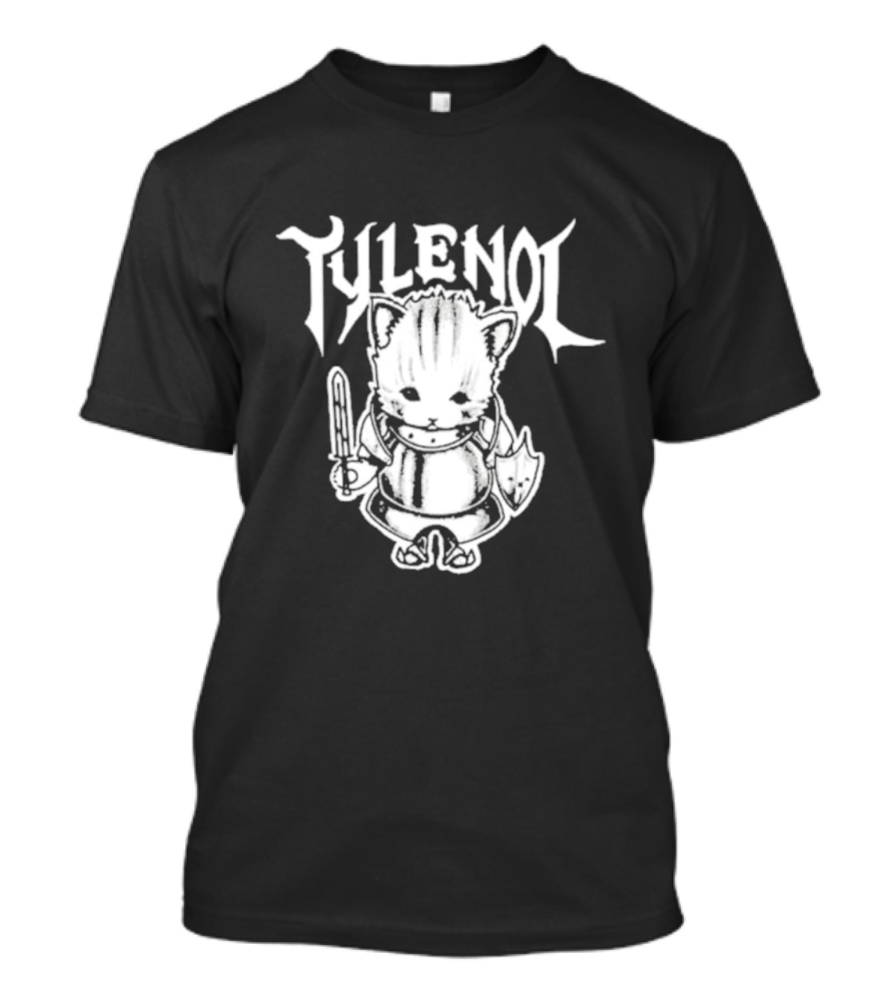 Tylenol Knight Cat Holding Sword And Shield By K45ink T-Shirt