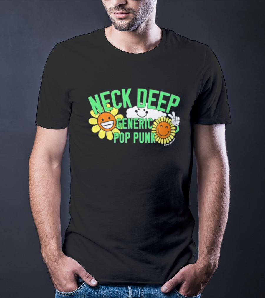 Neck Deep Generic Pop Punk Smile Floral T-Shirt