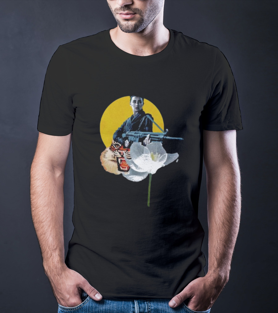 Osd 277 The Arms Of A Warrior With Tiger Flower Emblem T-Shirt