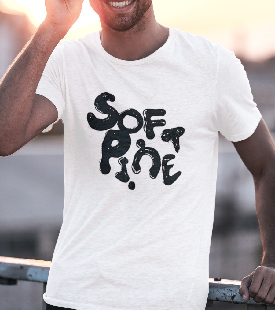 Soft Pine Logo Dark Green Text T-Shirt