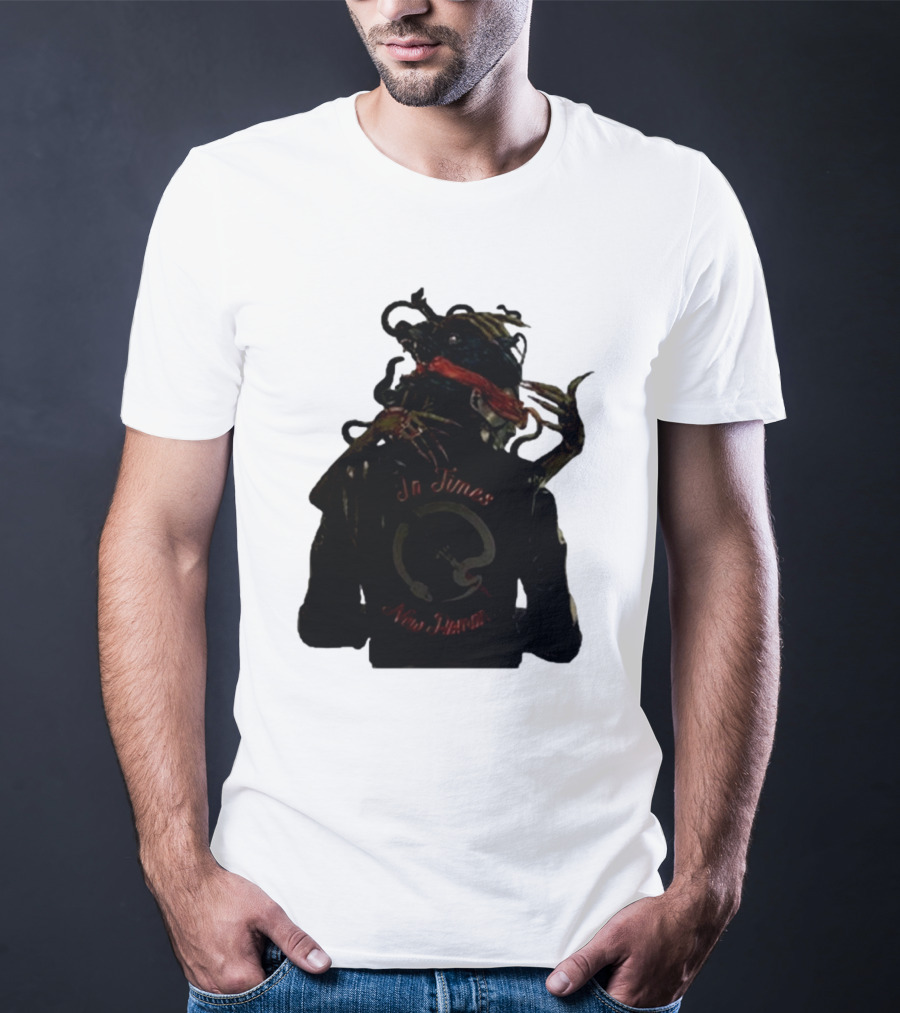 QOTSA In Times New Roman Blindfolded Figure With Entangled Hands T-Shirt
