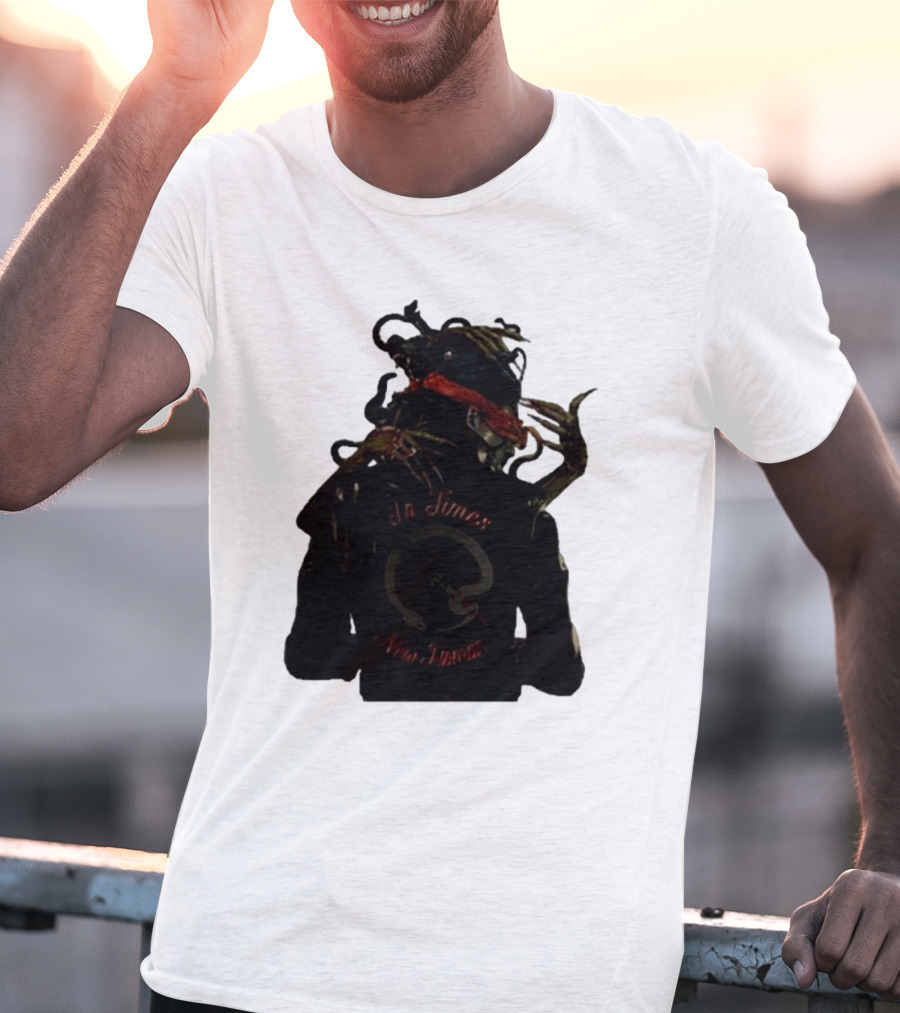 QOTSA In Times New Roman Blindfolded Figure With Entangled Hands T-Shirt