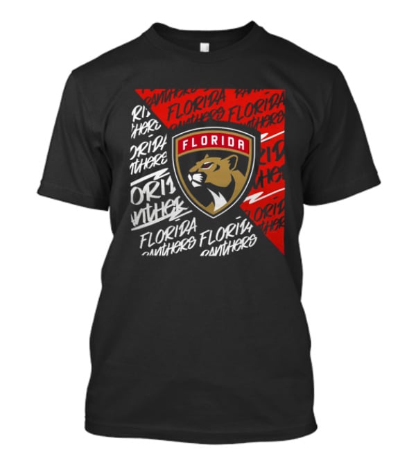 Florida Panthers Logo Text Florida Panthers Divide T-Shirt