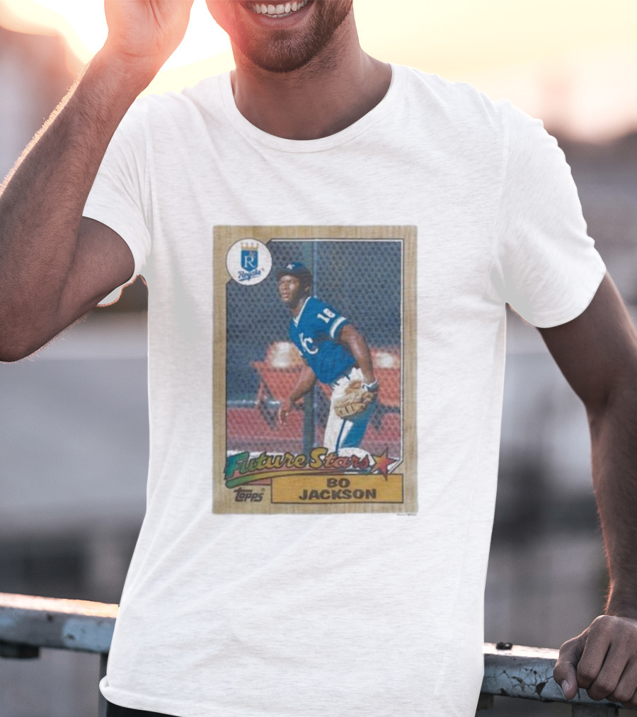 1987 Topps Royals Future Stars Bo Jackson Baseball Card T-Shirt