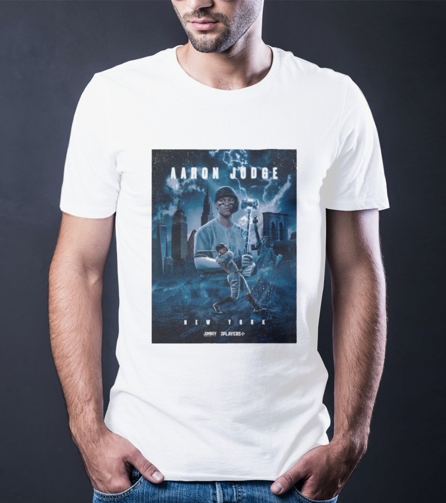 Aaron Judge New York Cityscape Thunderstorm Baseball Power Display T-Shirt