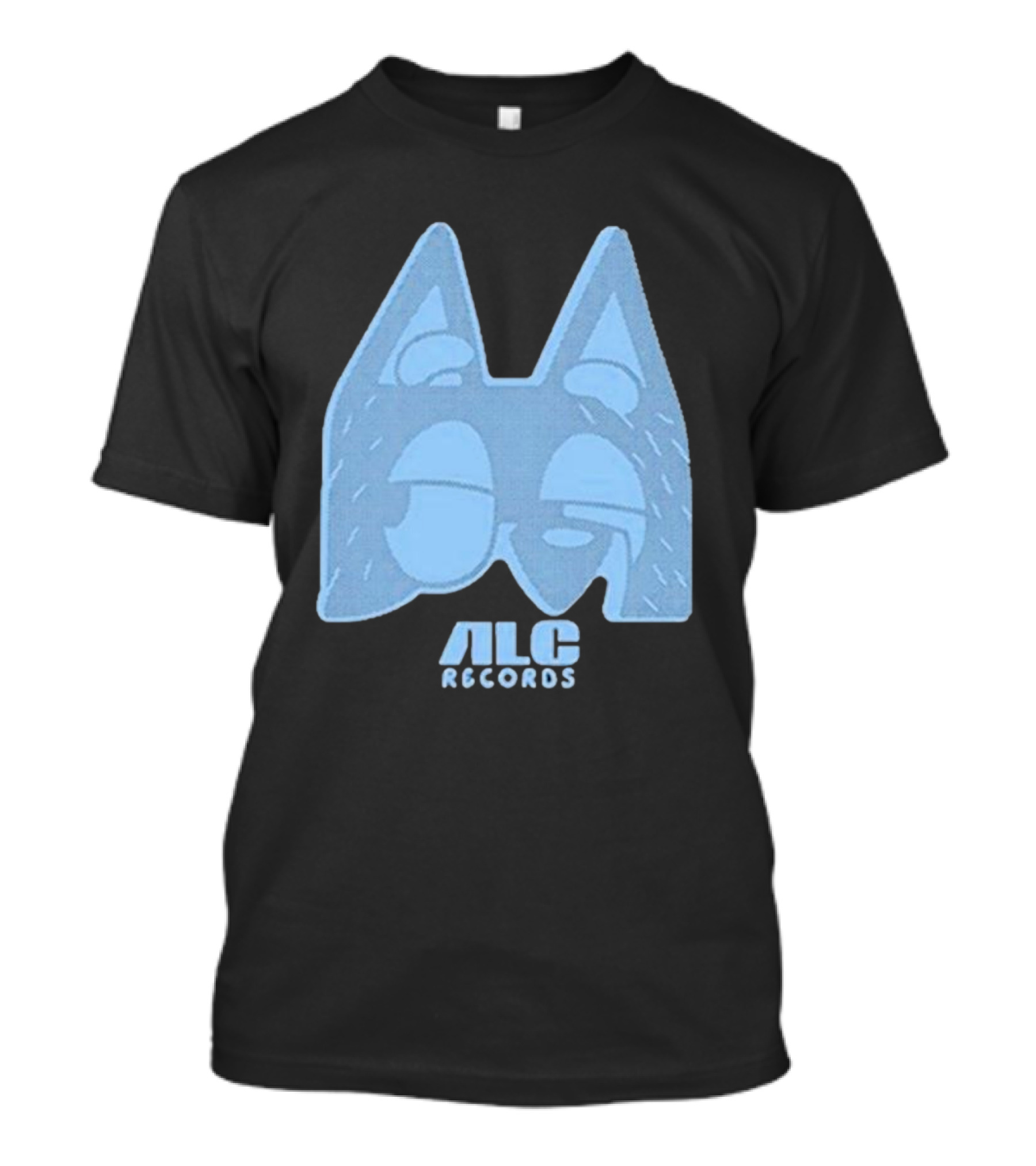 ALC Records Store Blue Cartoon Face Seasons Change T-Shirt