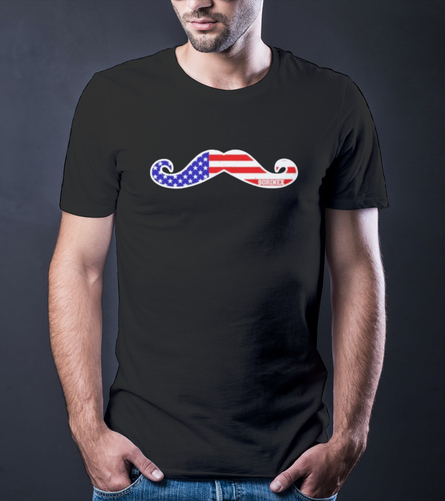 American Flag Mustache Sorinex T-Shirt