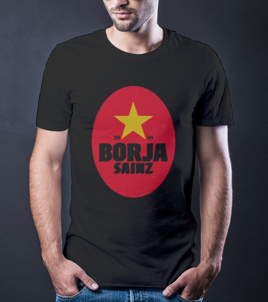 Borja Sainz 2001 Red Oval Yellow Star T-Shirt