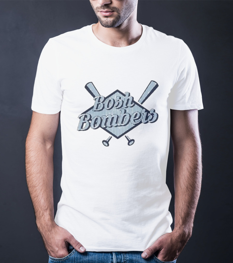 Bosh Bombers Baseball Bat Crossed Diamond Emblem T-Shirt