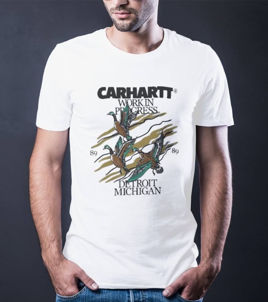 Carhartt Work In Progress Detroit Michigan 89 Ducks T-Shirt