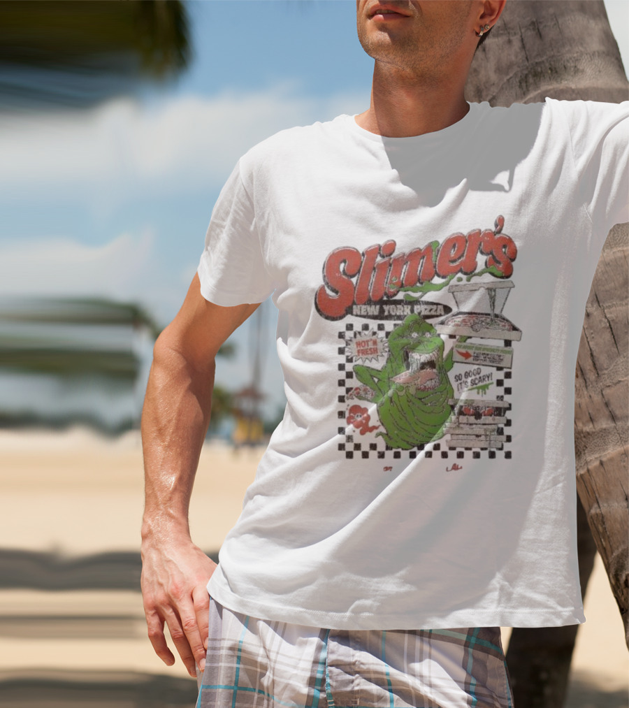 Slimer's New York Pizza Hot Fresh Delivery So Good It's Scary T-Shirt