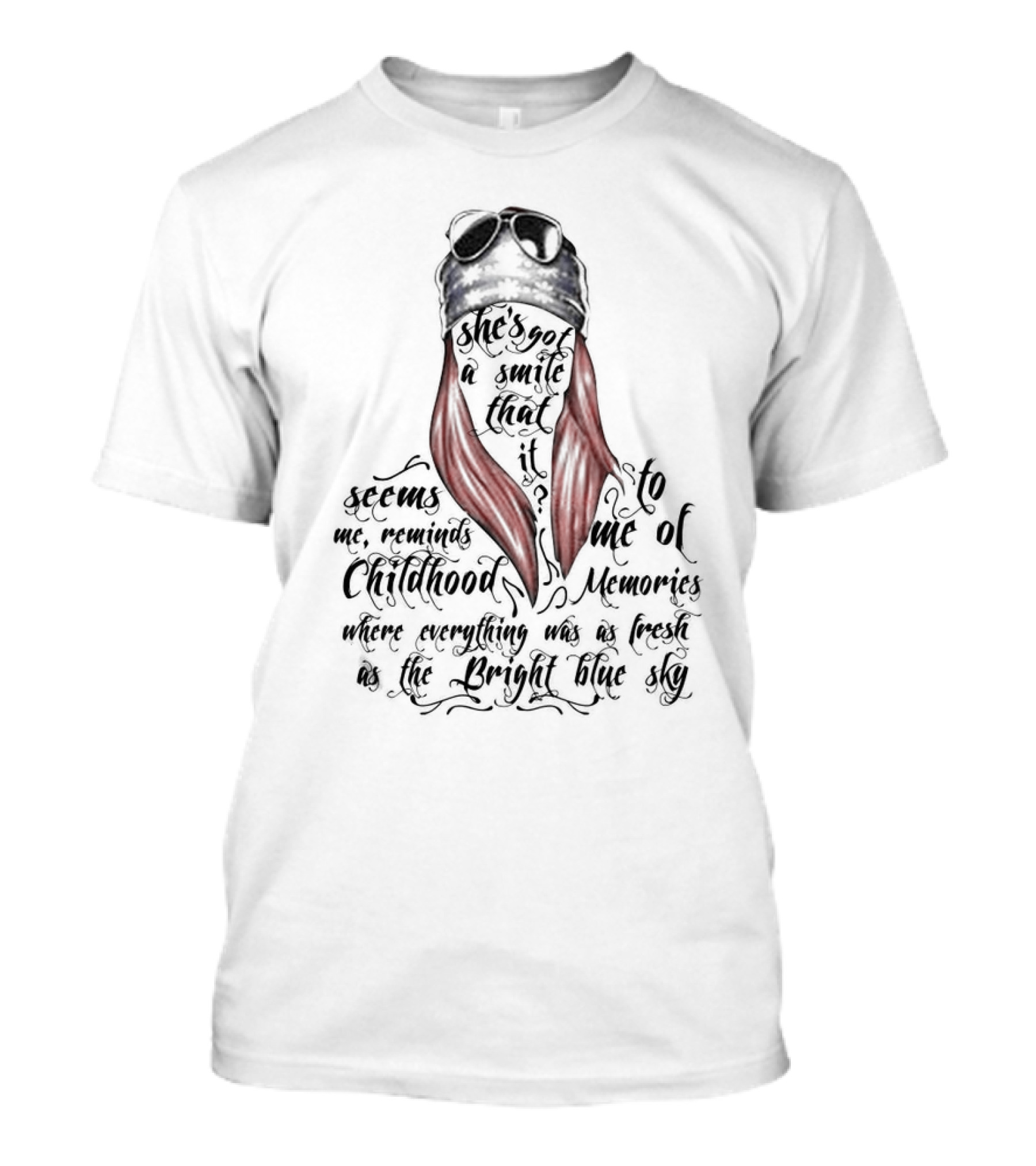 She's Got A Smile That It Seems To Me Of Childhood Memories Bright Blue Sky T-Shirt