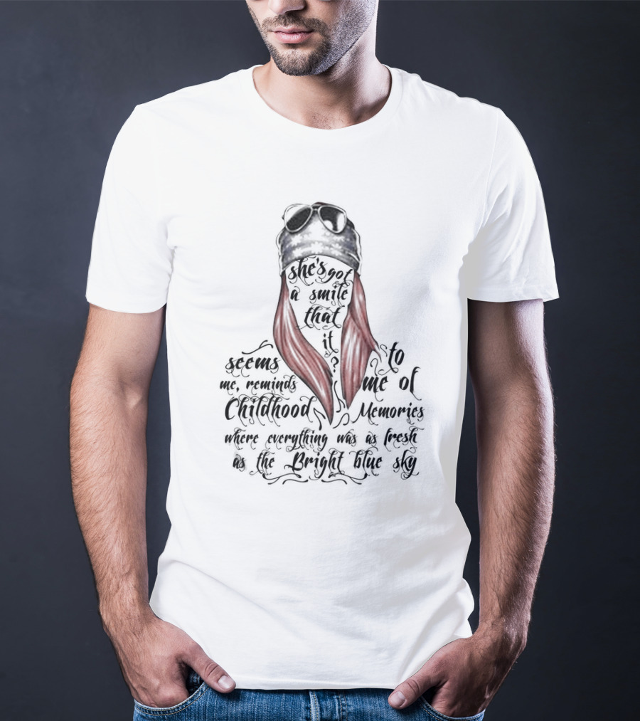 She's Got A Smile That It Seems To Me Of Childhood Memories Bright Blue Sky T-Shirt