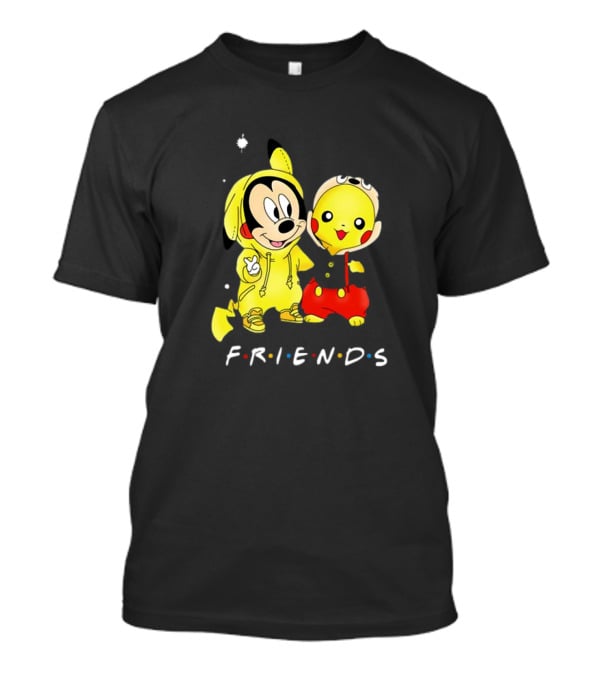 Baby Mickey Mouse And Pikachu Friends Christmas T-Shirt