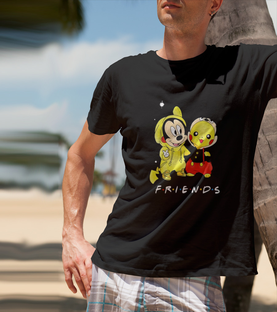 Baby Mickey Mouse And Pikachu Friends Christmas T-Shirt