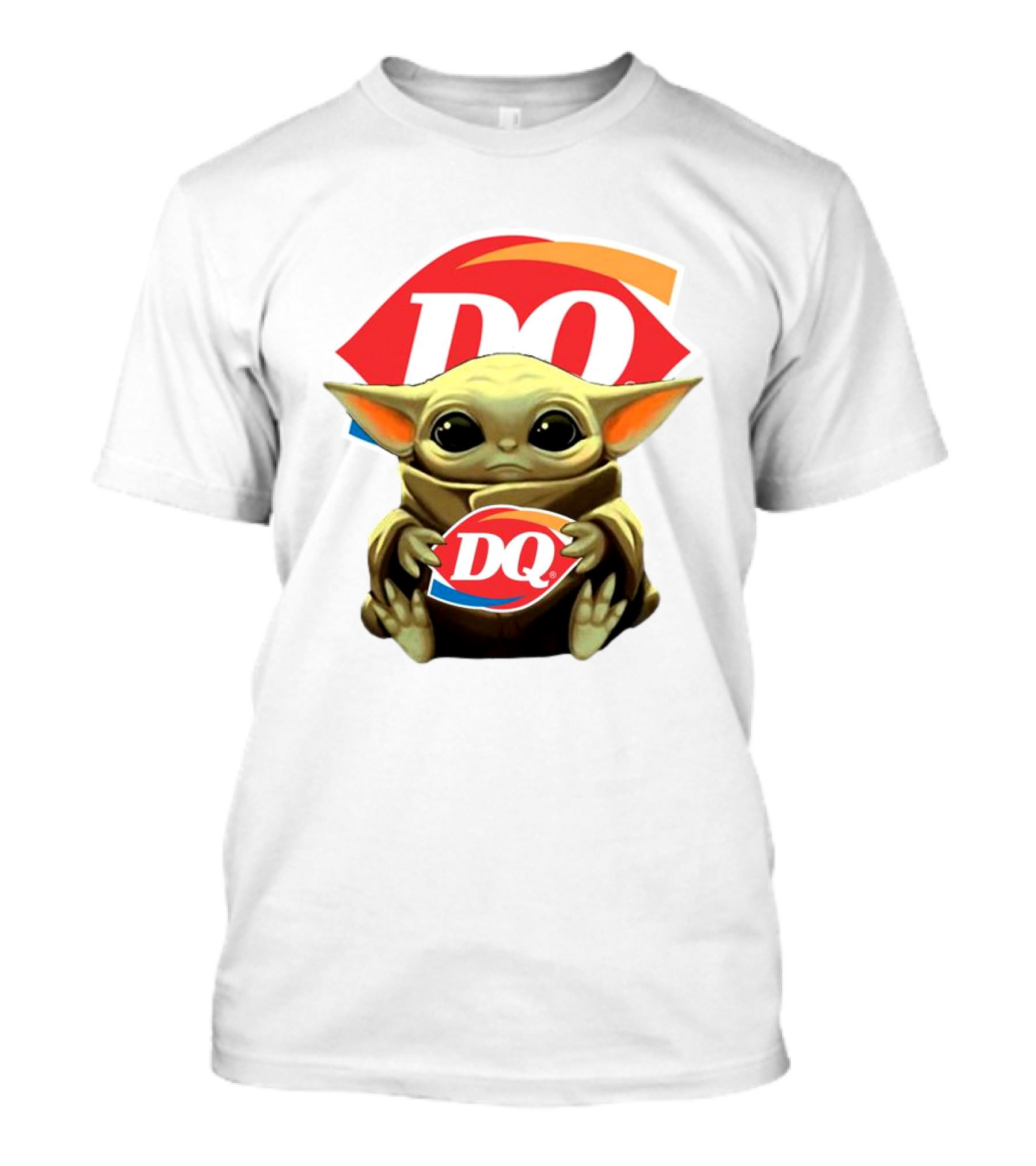 Baby Yoda With DQ Logo Hug T-Shirt