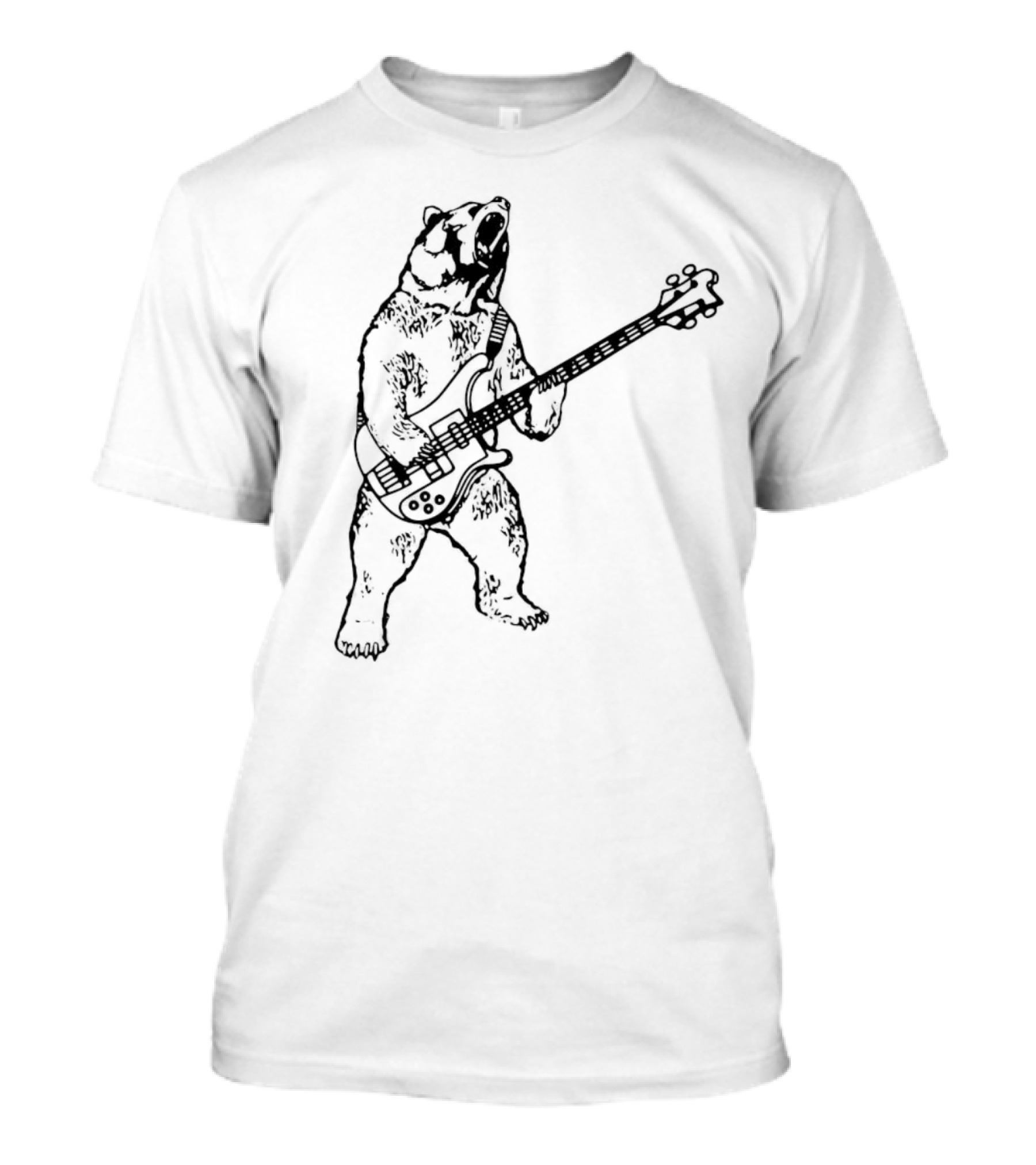 Bear Playing Bass Guitar Rocking Out T-Shirt
