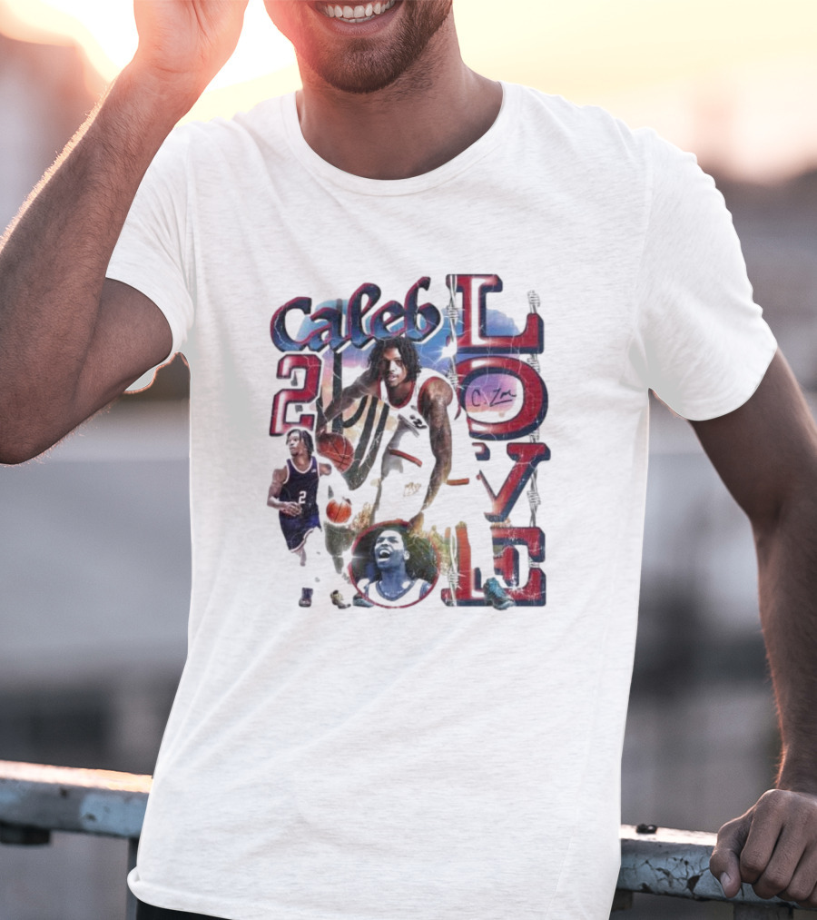 Caleb Love 2 Basketball Signature Jersey Dunk Champion Image T-Shirt